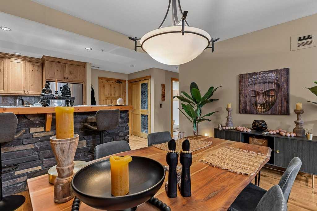 2107-101B Stewart Creek Landing, Canmore, AB - Indoor Photo Showing Dining Room
