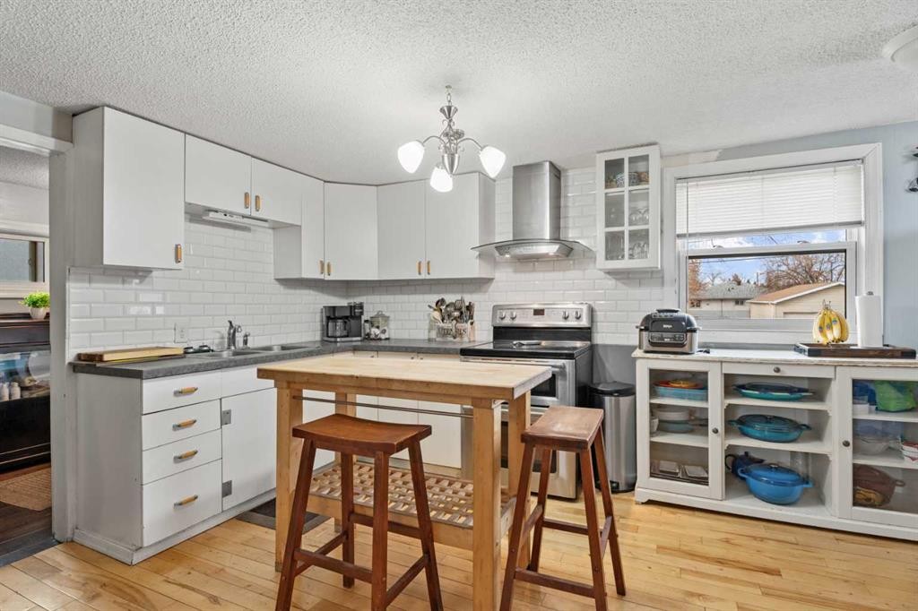 7417 24 Street Se, Calgary, AB - Indoor Photo Showing Kitchen With Double Sink With Upgraded Kitchen