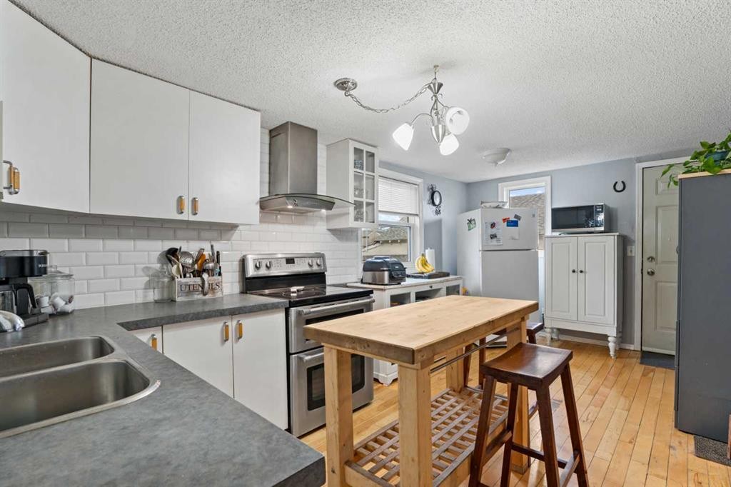 7417 24 Street Se, Calgary, AB - Indoor Photo Showing Kitchen With Double Sink