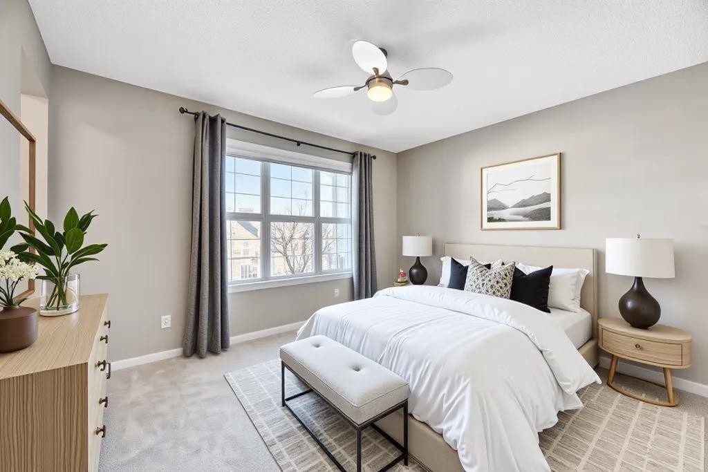 65 Marine Drive Se, Calgary, AB - Indoor Photo Showing Bedroom