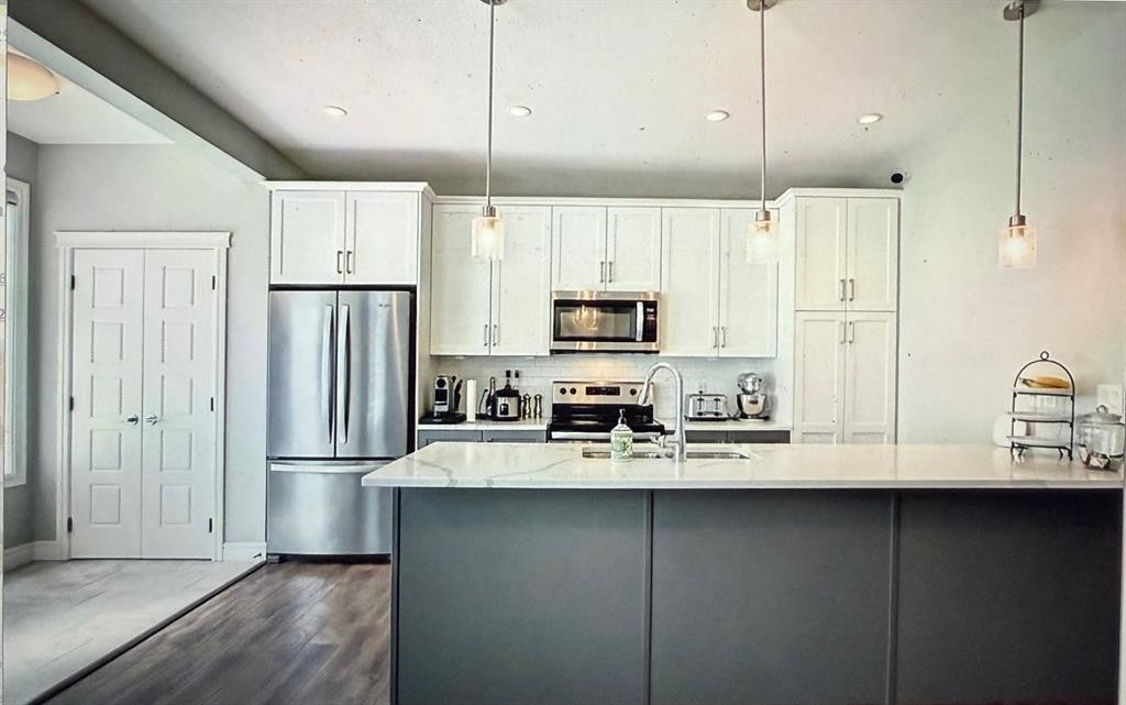 10077 46 Street Ne, Calgary, AB - Indoor Photo Showing Kitchen With Stainless Steel Kitchen With Upgraded Kitchen