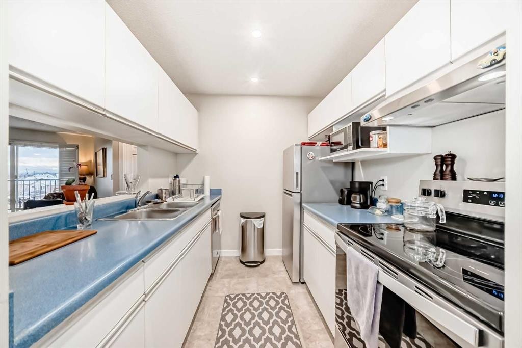 409-10 Dover Point Se, Calgary, AB - Indoor Photo Showing Kitchen With Double Sink