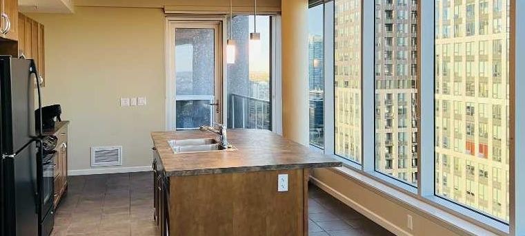 2607-211 13 Avenue Se, Calgary, AB - Indoor Photo Showing Kitchen With Double Sink