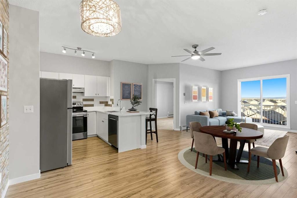 1414-1140 Taradale Drive Ne, Calgary, AB - Indoor Photo Showing Dining Room