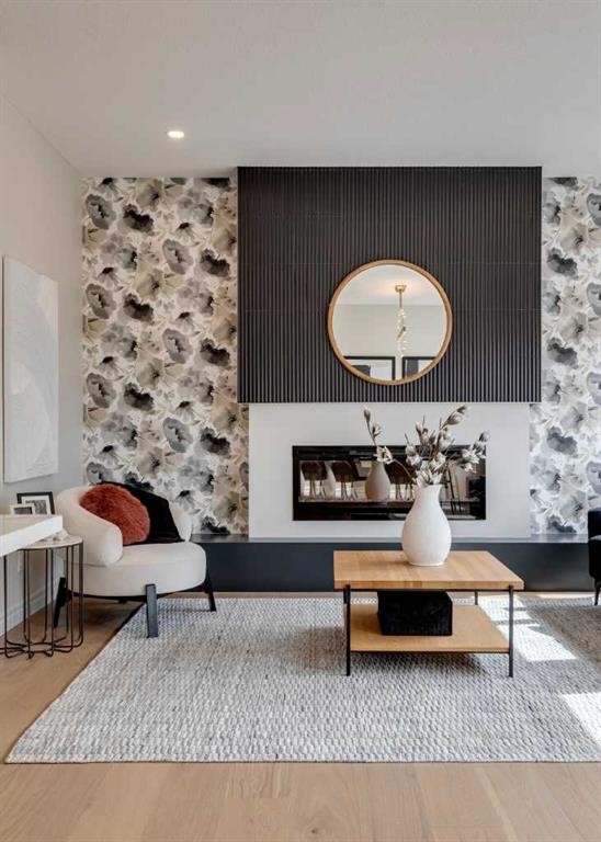 177 Mitchell Road Nw, Calgary, AB - Indoor With Fireplace