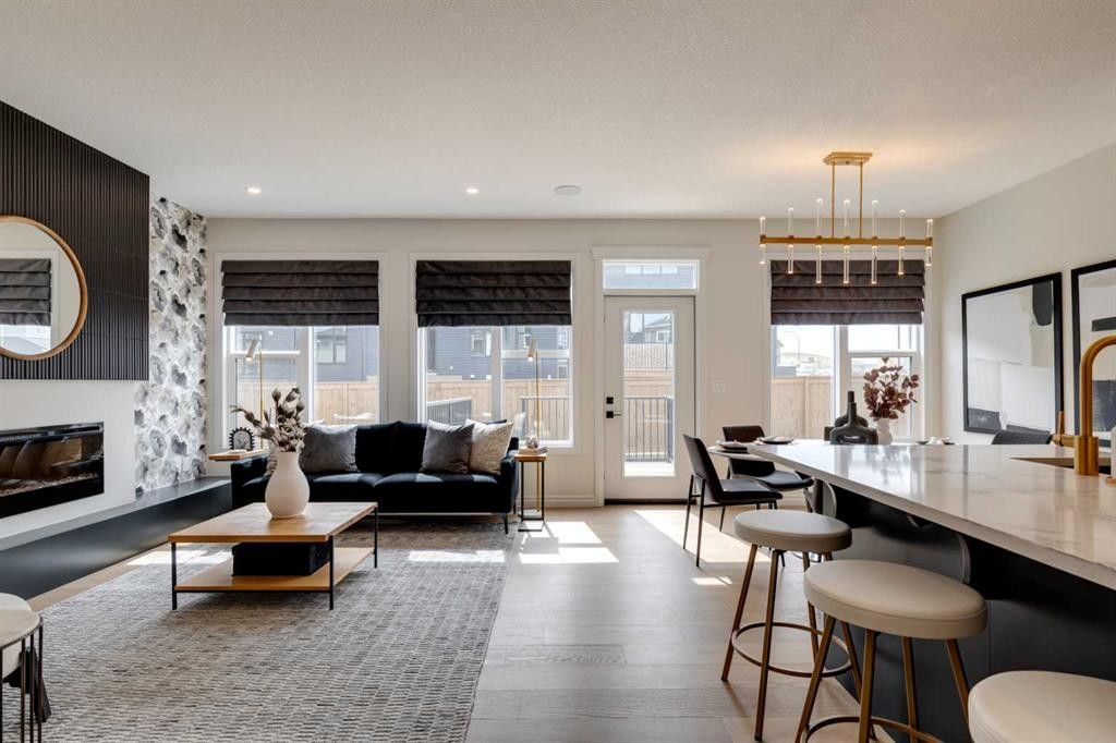 177 Mitchell Road Nw, Calgary, AB - Indoor Photo Showing Living Room With Fireplace