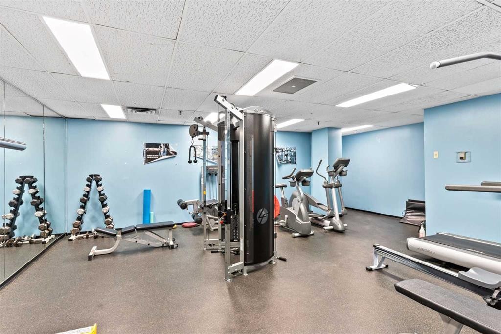 704-718 12 Avenue Sw, Calgary, AB - Indoor Photo Showing Gym Room