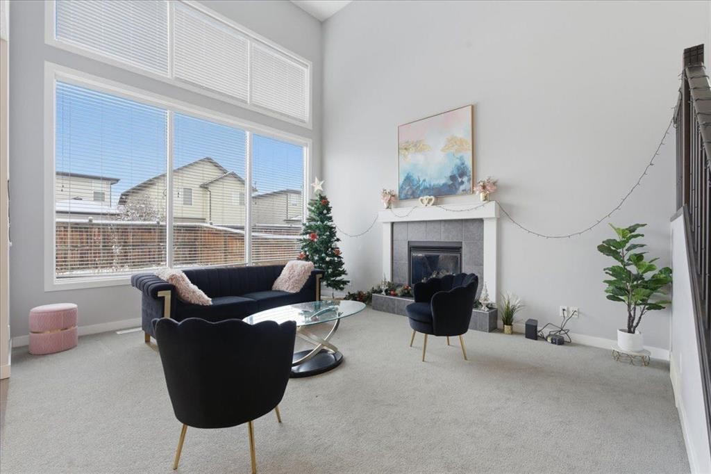 52 Brightoncrest Terrace Se, Calgary, AB - Indoor With Fireplace