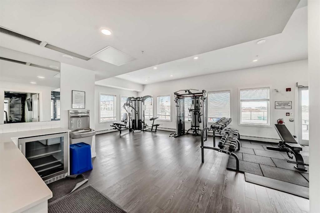 1406-76 Cornerstone Passage Ne, Calgary, AB - Indoor Photo Showing Gym Room