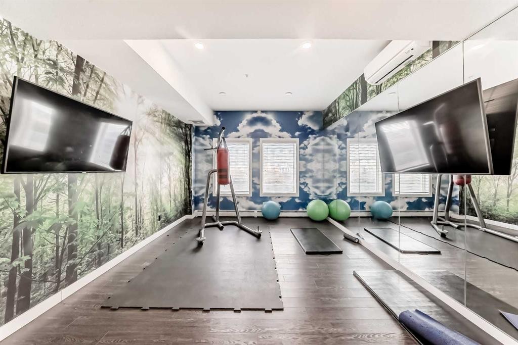 1406-76 Cornerstone Passage Ne, Calgary, AB - Indoor Photo Showing Gym Room