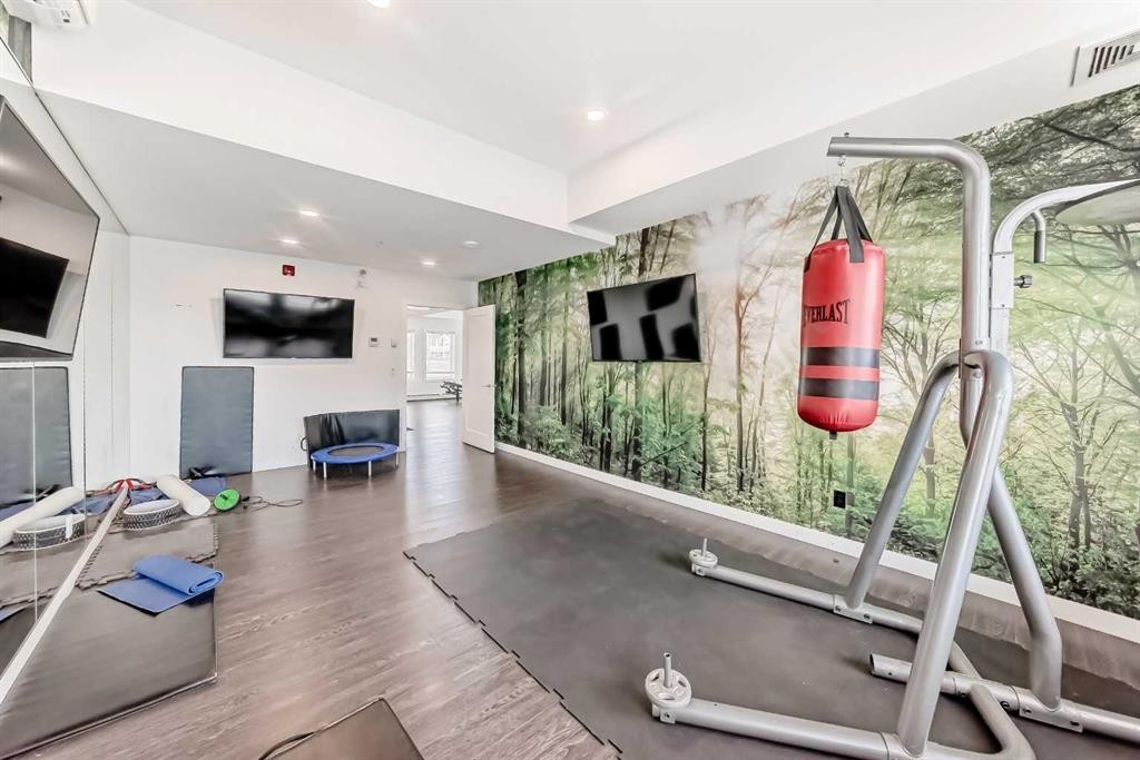 1406-76 Cornerstone Passage Ne, Calgary, AB - Indoor Photo Showing Gym Room