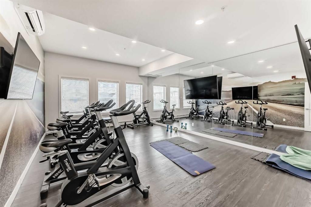 1406-76 Cornerstone Passage Ne, Calgary, AB - Indoor Photo Showing Gym Room