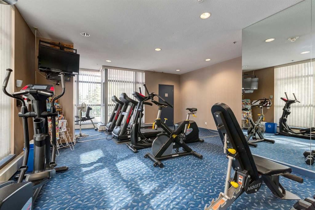 604-650 10 Street Sw, Calgary, AB - Indoor Photo Showing Gym Room