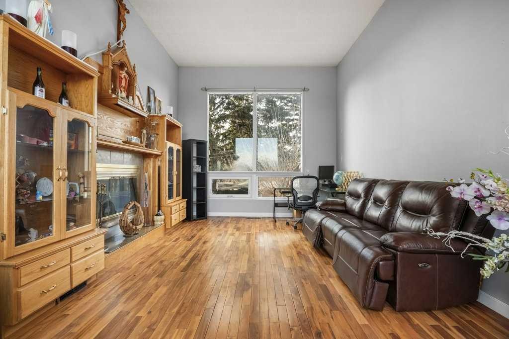 4704 Marbury Place Ne, Calgary, AB - Indoor Photo Showing Living Room With Fireplace