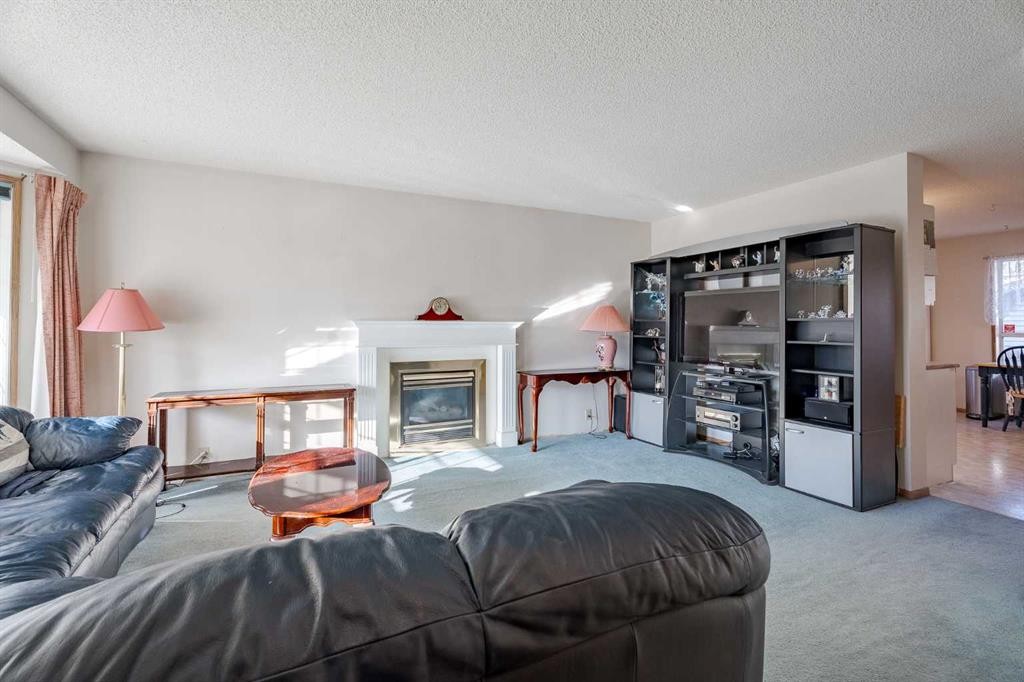 82 Martinridge Crescent Ne, Calgary, AB - Indoor Photo Showing Living Room With Fireplace