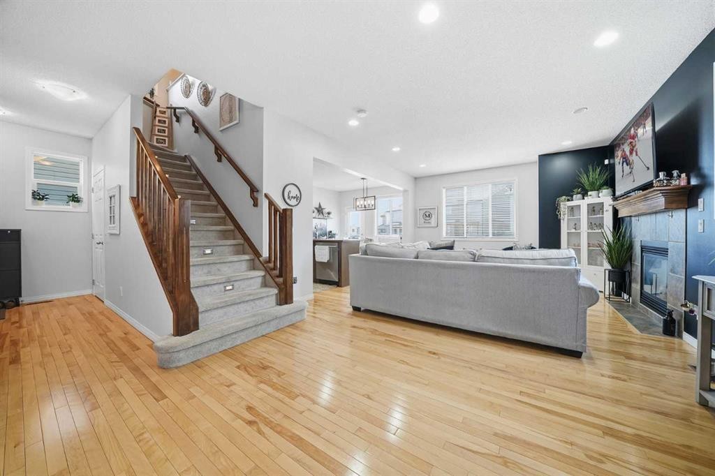155 Cimarron Grove Circle, Okotoks, AB - Indoor With Fireplace