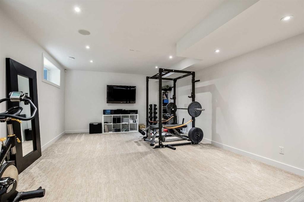 2136 53 Avenue Sw, Calgary, AB - Indoor Photo Showing Gym Room