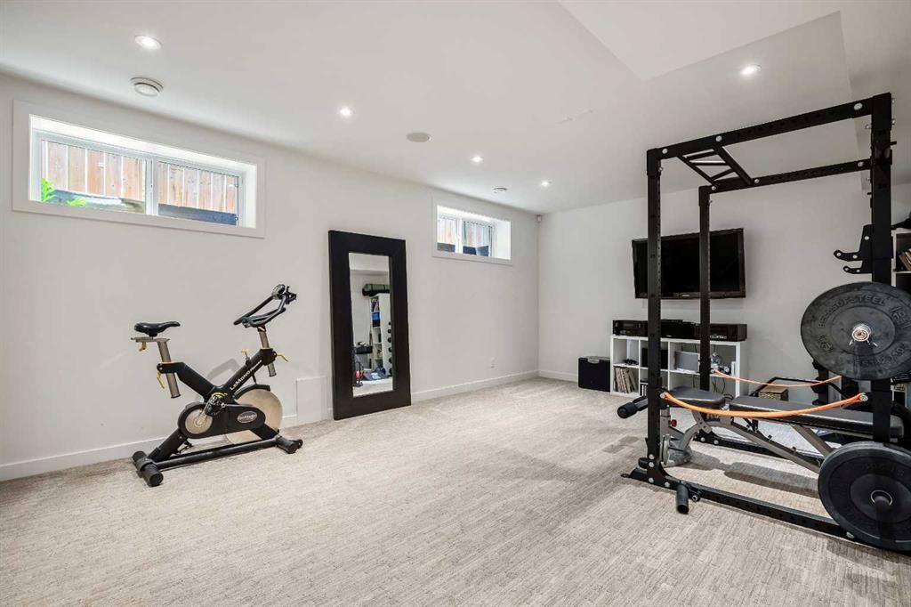 2136 53 Avenue Sw, Calgary, AB - Indoor Photo Showing Gym Room