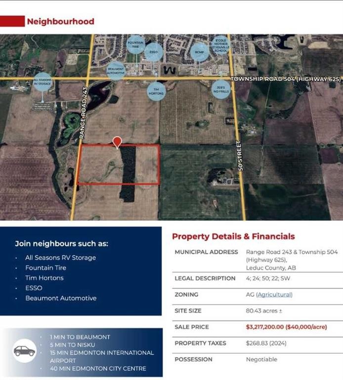 Range Road 243 And Township Road 504, Rural Leduc County, AB