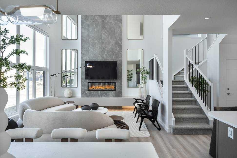29 Wolf Hollow Common Se, Calgary, AB - Indoor With Fireplace