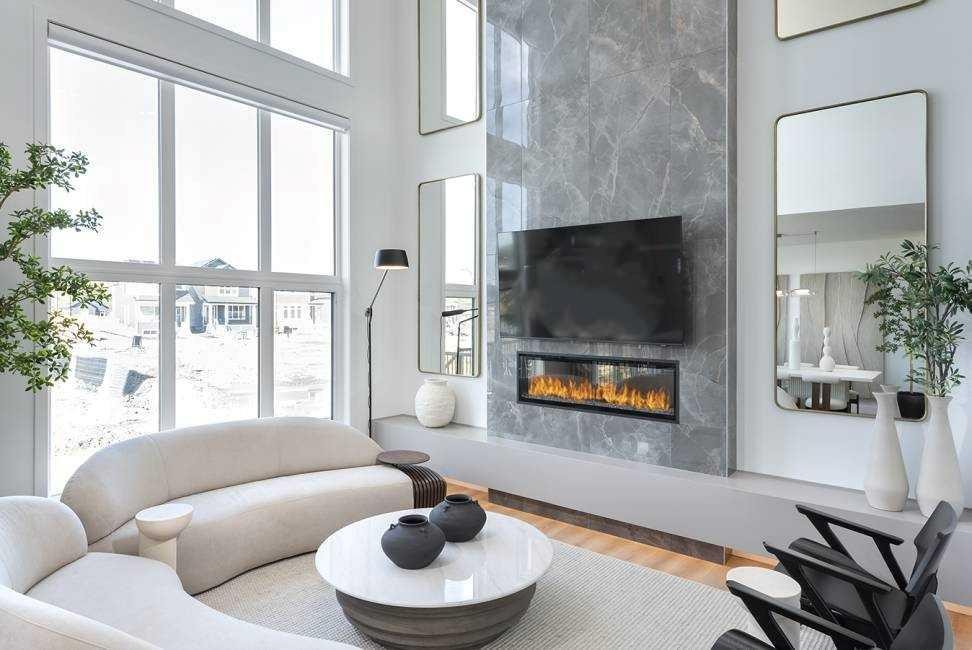 29 Wolf Hollow Common Se, Calgary, AB - Indoor Photo Showing Living Room With Fireplace