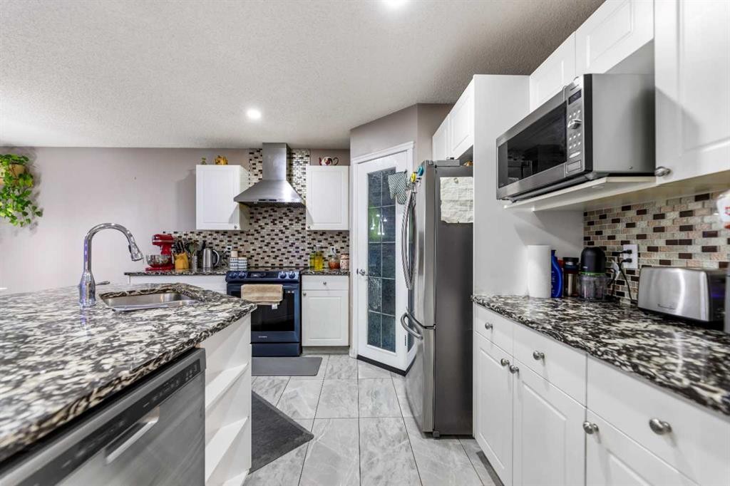 57 Saddlemead Road Ne, Calgary, AB - Indoor Photo Showing Kitchen With Upgraded Kitchen