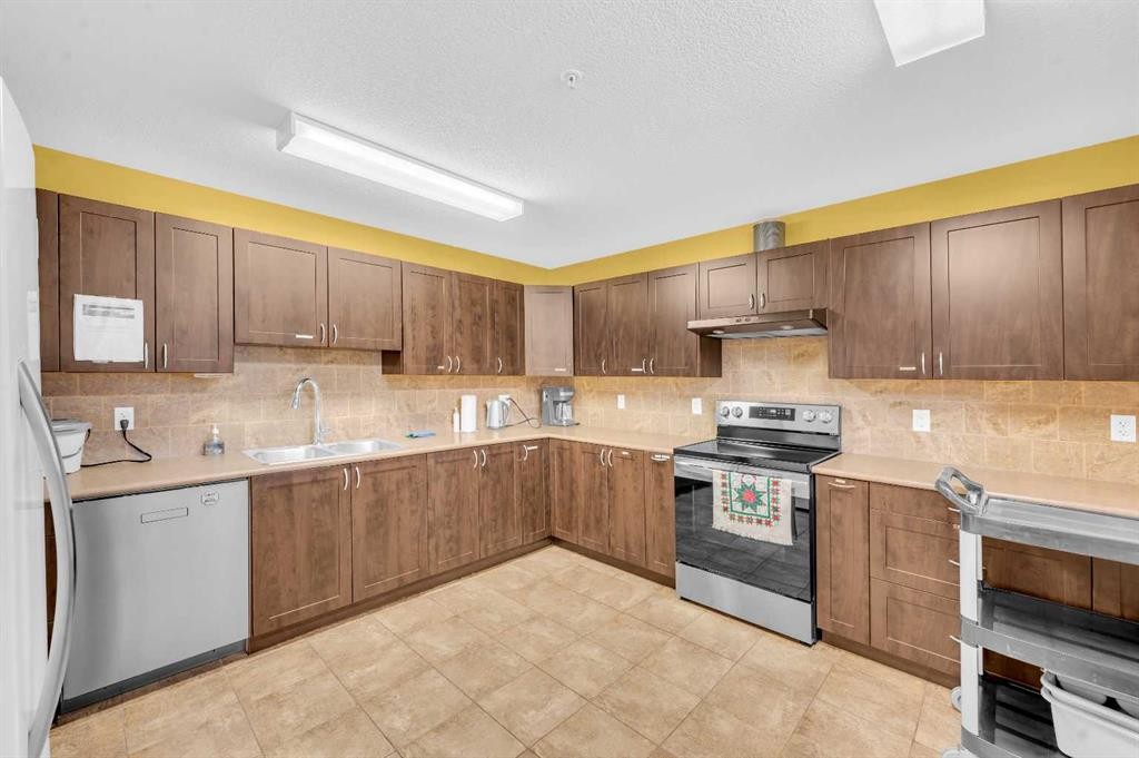 222-428 Chaparral Ravine View Se, Calgary, AB - Indoor Photo Showing Kitchen With Double Sink