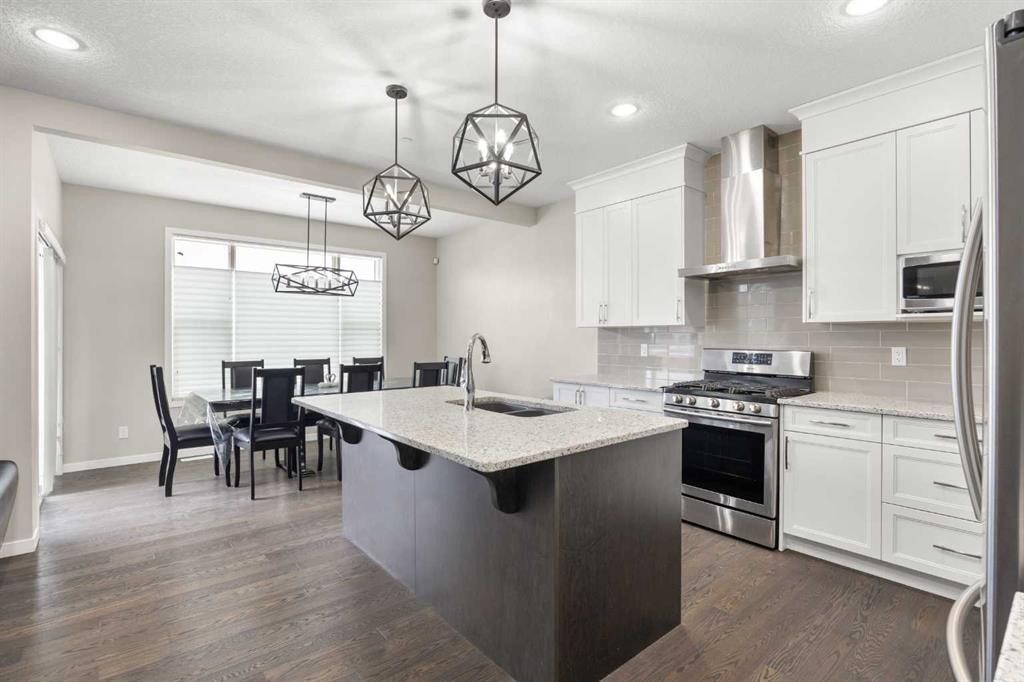 134 Howse Rise Ne, Calgary, AB - Indoor Photo Showing Kitchen With Double Sink With Upgraded Kitchen