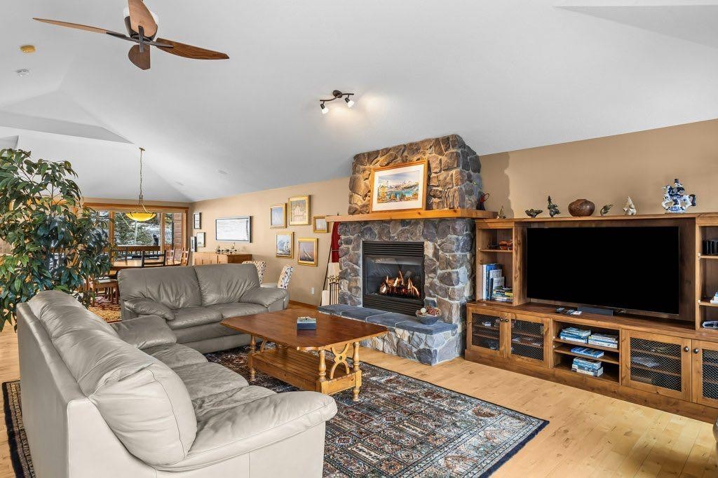 104 Stone Creek Place South, Canmore, AB - Indoor Photo Showing Living Room With Fireplace