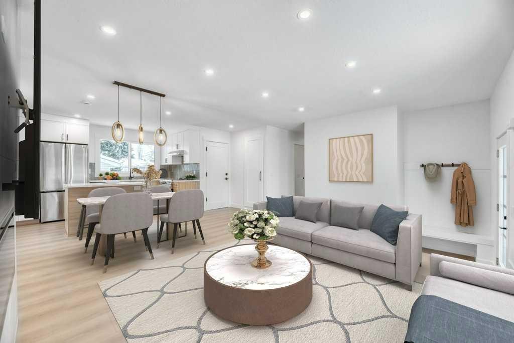 32 Allandale Close Se, Calgary, AB - Indoor Photo Showing Living Room