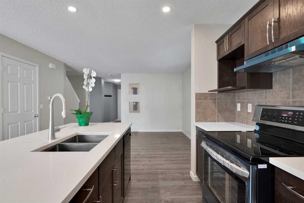203 Cranberry Green Se, Calgary, AB - Indoor Photo Showing Kitchen With Double Sink With Upgraded Kitchen