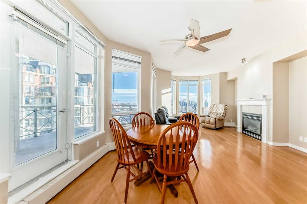 708-1726 14 Avenue Nw, Calgary, AB - Indoor Photo Showing Dining Room With Fireplace
