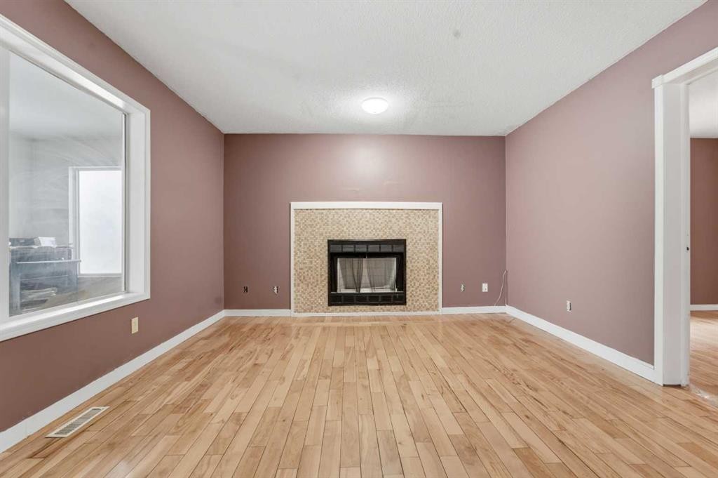 61 Martinview Crescent Ne, Calgary, AB - Indoor Photo Showing Living Room With Fireplace