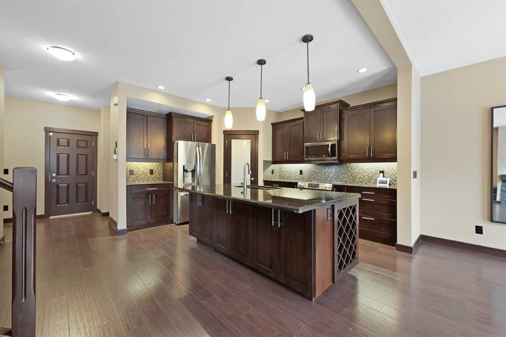 226 Sage Meadows Circle Nw, Calgary, AB - Indoor Photo Showing Kitchen With Stainless Steel Kitchen With Upgraded Kitchen