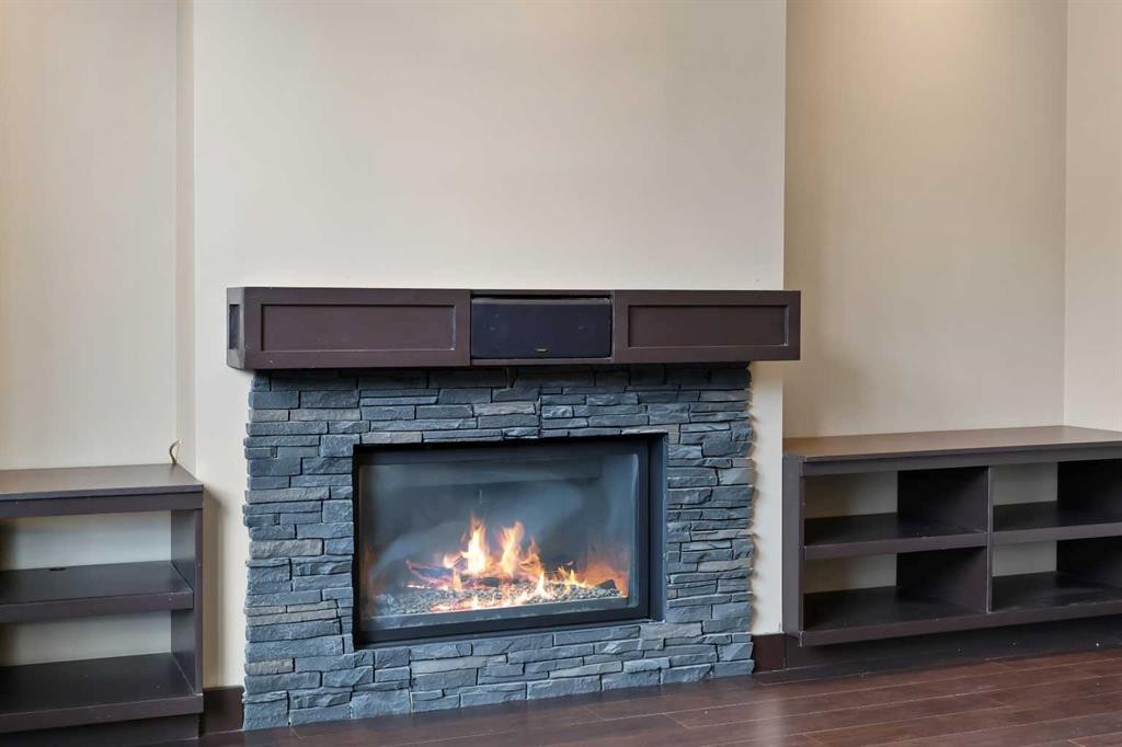 226 Sage Meadows Circle Nw, Calgary, AB - Indoor Photo Showing Living Room With Fireplace