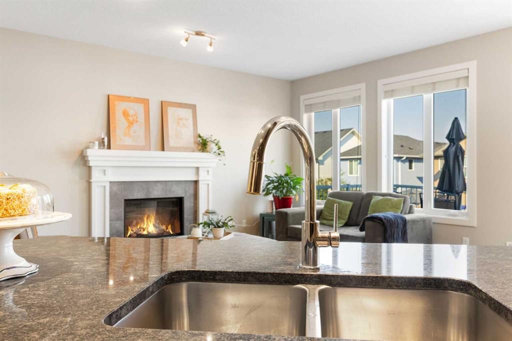 240 Sage Bank Grove Nw, Calgary, AB - Indoor With Fireplace