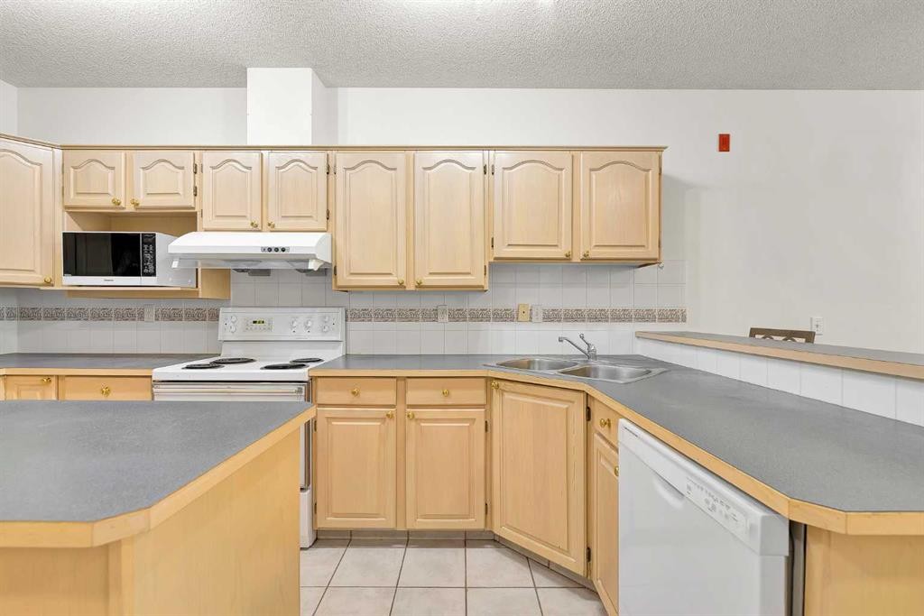 210-103 10 Avenue Nw, Calgary, AB - Indoor Photo Showing Kitchen With Double Sink