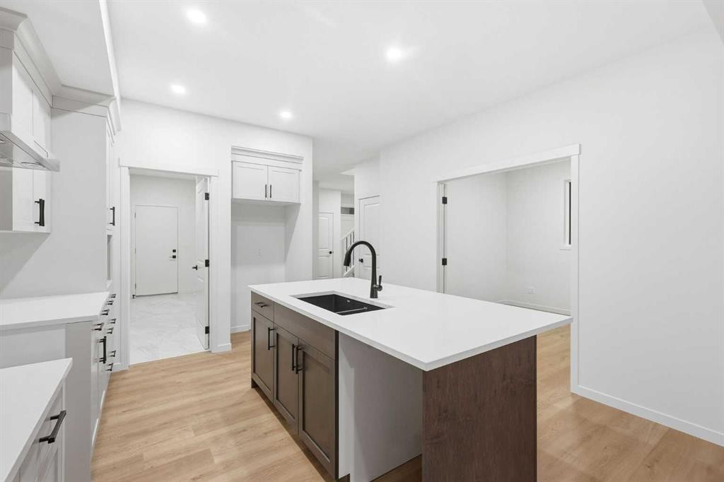 48 Herron Way Ne, Calgary, AB - Indoor Photo Showing Kitchen With Double Sink