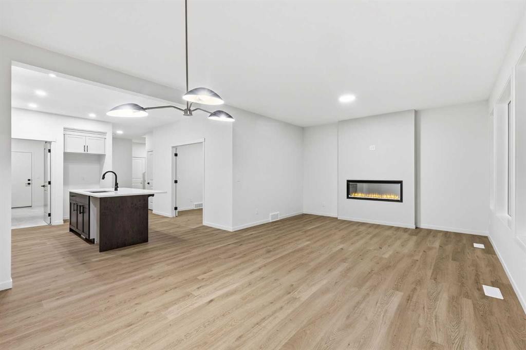 48 Herron Way Ne, Calgary, AB - Indoor With Fireplace