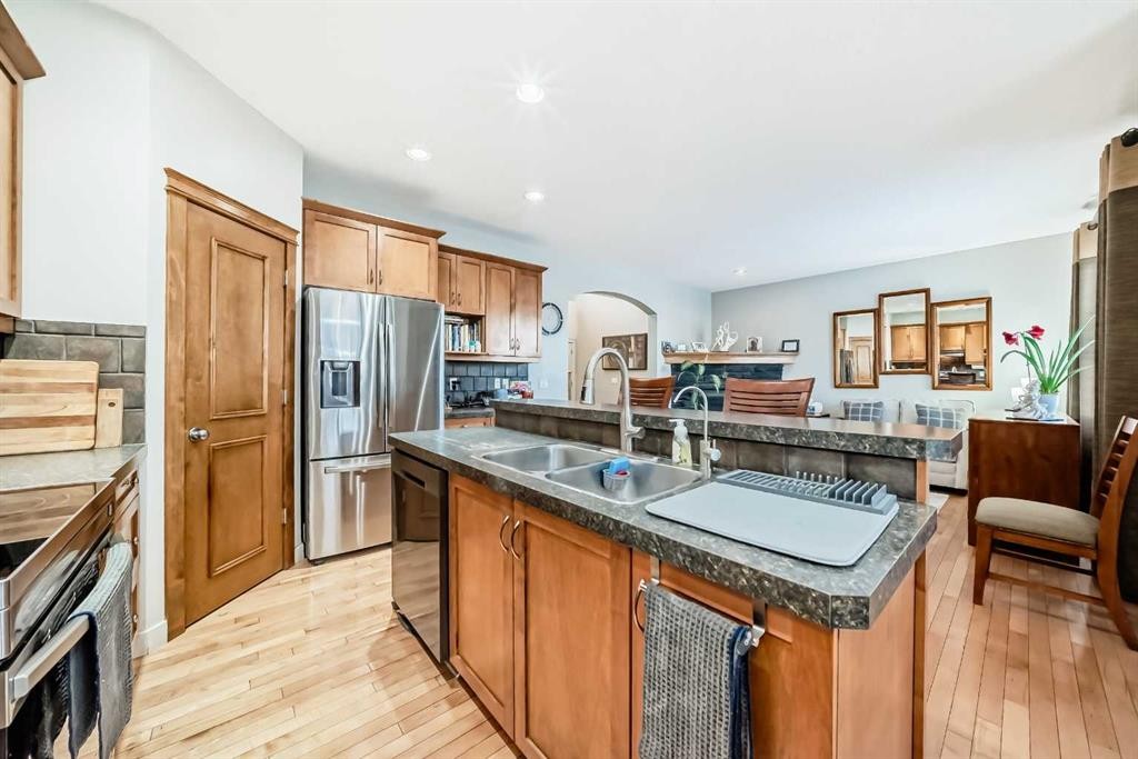 198 Brightonstone Bay Se, Calgary, AB - Indoor Photo Showing Kitchen With Stainless Steel Kitchen With Double Sink