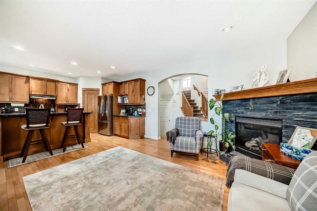 198 Brightonstone Bay Se, Calgary, AB - Indoor With Fireplace