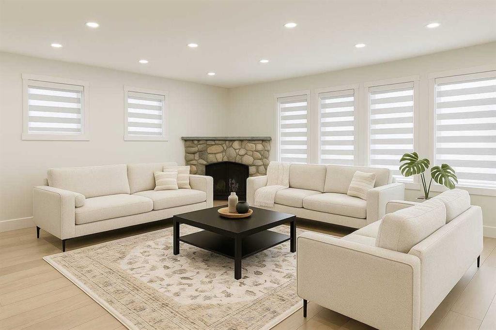 447 Tuscany Ridge Heights Nw, Calgary, AB - Indoor Photo Showing Living Room With Fireplace