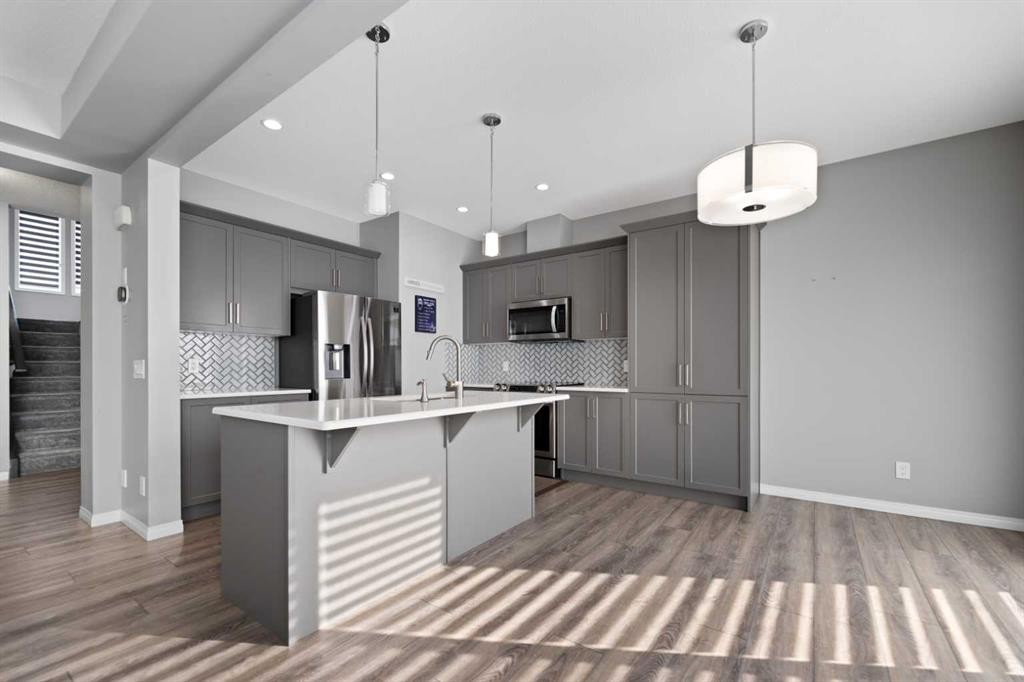 138 Cityside Way Ne, Calgary, AB - Indoor Photo Showing Kitchen With Stainless Steel Kitchen With Upgraded Kitchen