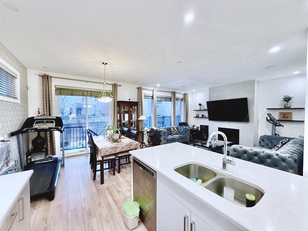 148 Carrington Circle Nw, Calgary, AB - Indoor With Fireplace