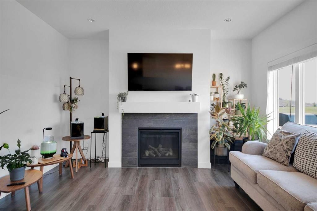 301 Sage Meadows Park Nw, Calgary, AB - Indoor Photo Showing Living Room With Fireplace