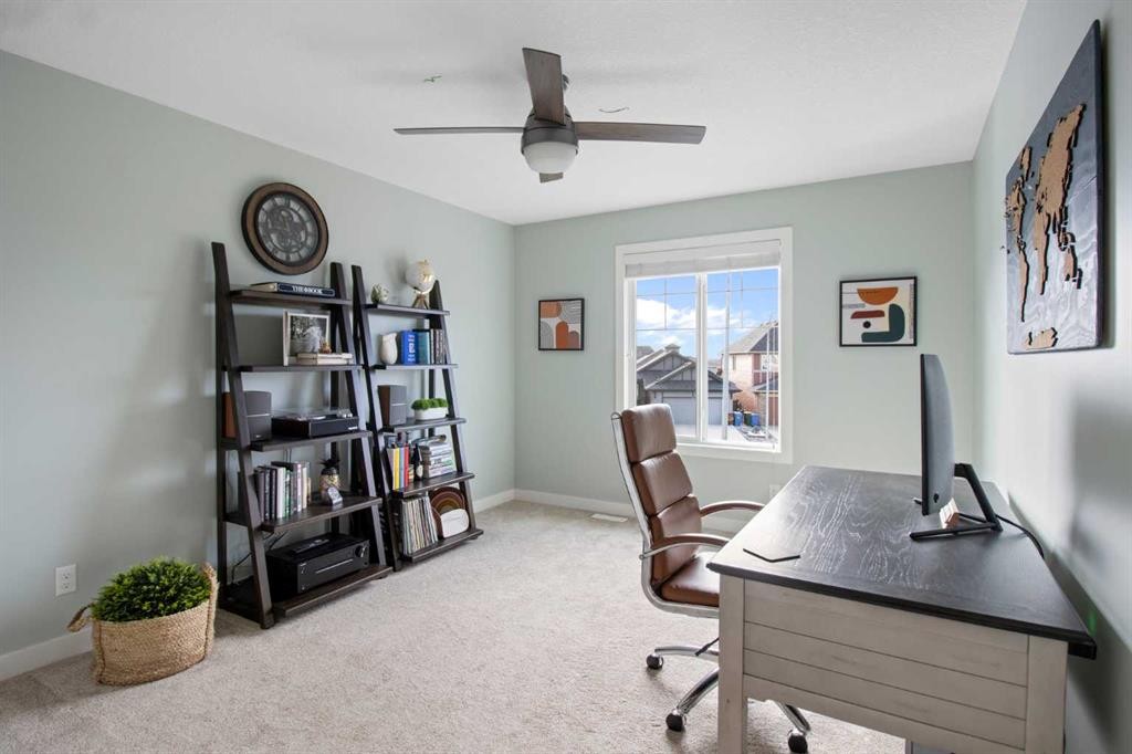 33 Silverado Crest Bay Sw, Calgary, AB - Indoor Photo Showing Office