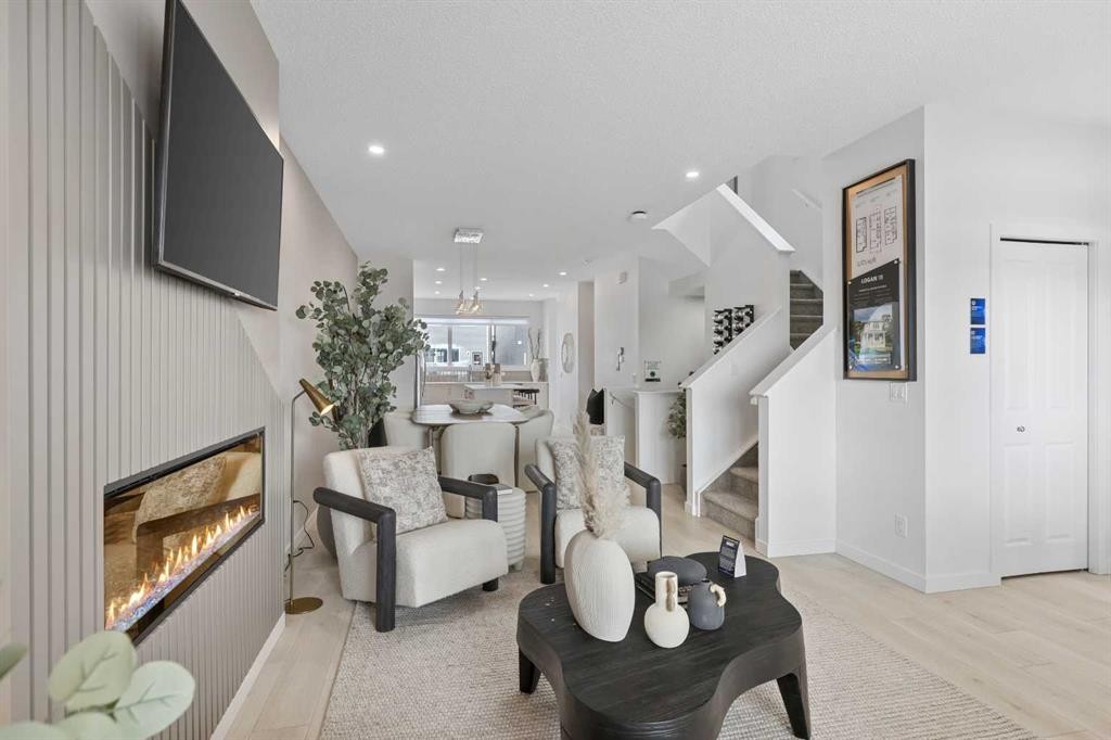 536 Legacy Circle Se, Calgary, AB - Indoor With Fireplace