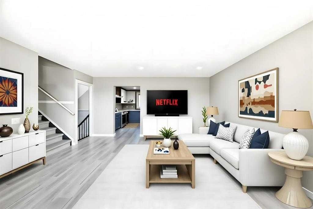 15104 1 Street Se, Calgary, AB - Indoor Photo Showing Living Room