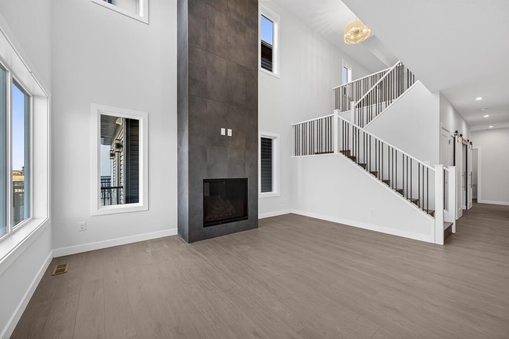 93 Walgrove Bay Se, Calgary, AB - Indoor With Fireplace
