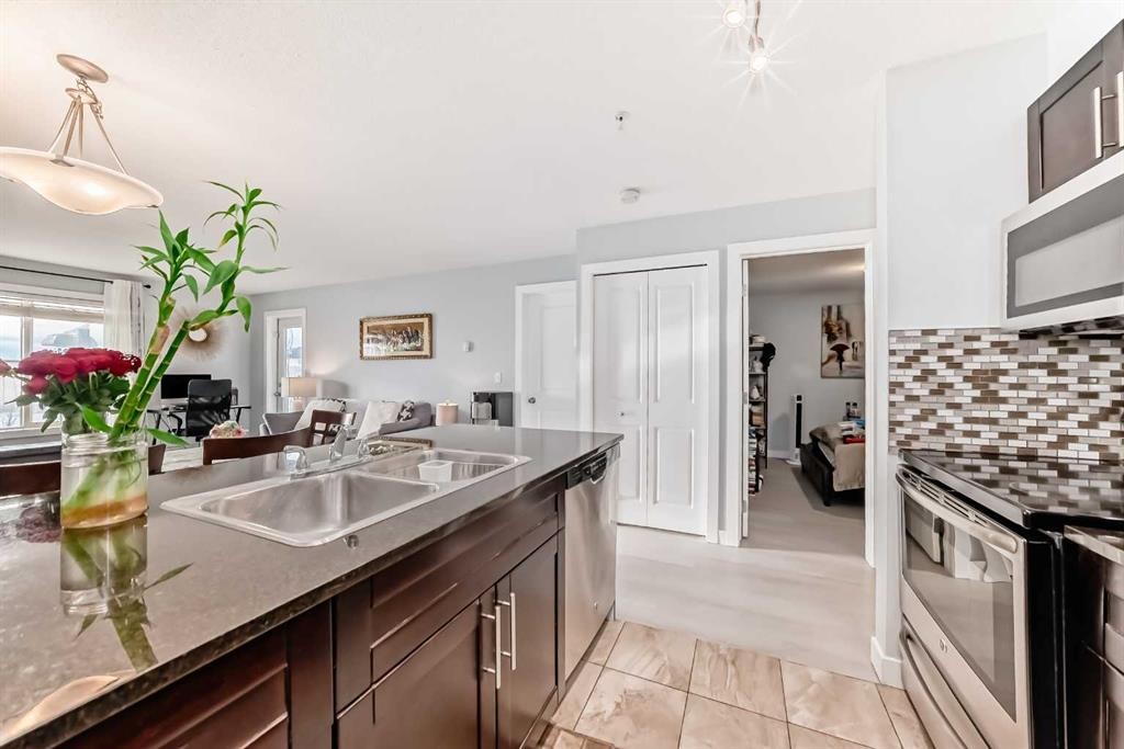 314-5 Saddlestone Way, Calgary, AB - Indoor Photo Showing Kitchen With Double Sink